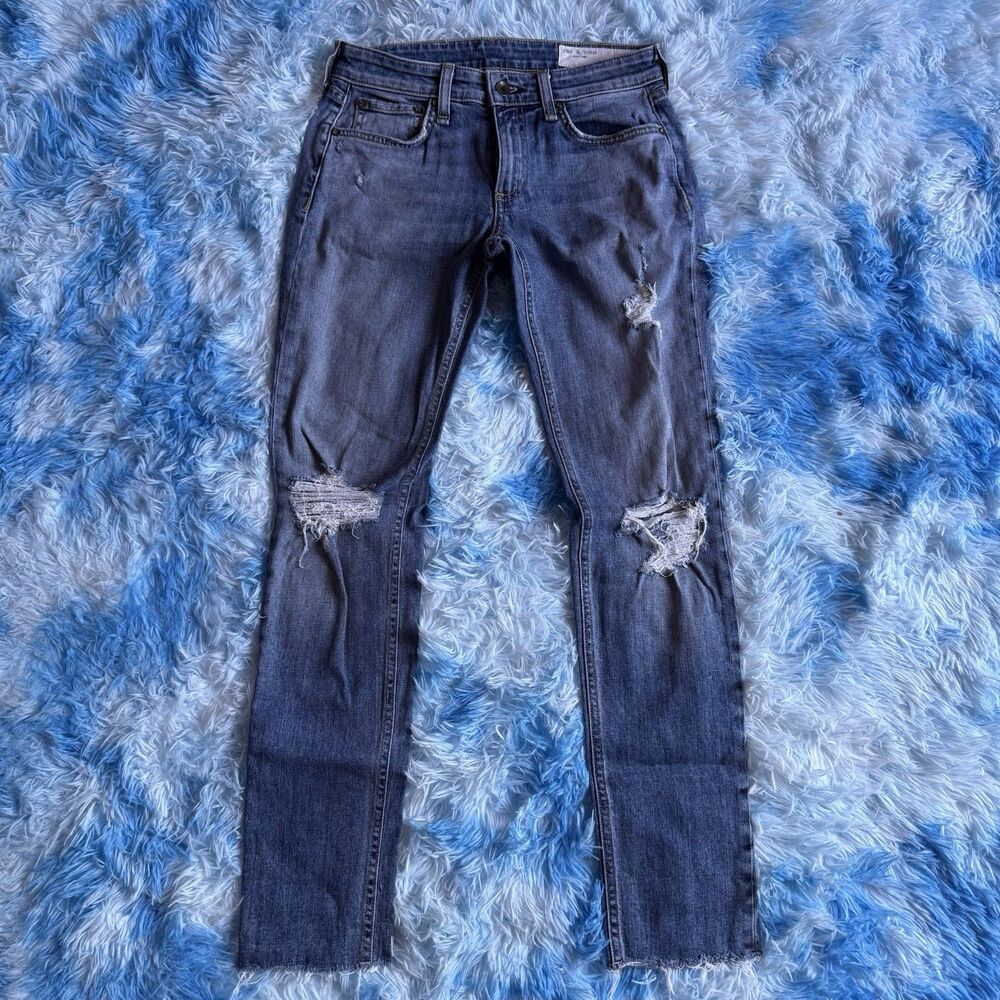rag & bone DRE Low Rise Slim Boyfriend Distressed Jeans Women’s 23